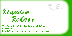 klaudia rekasi business card